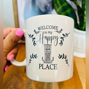 Royal Norfolk- “Welcome To My Happy Place” White 14 Oz Coffee Mug